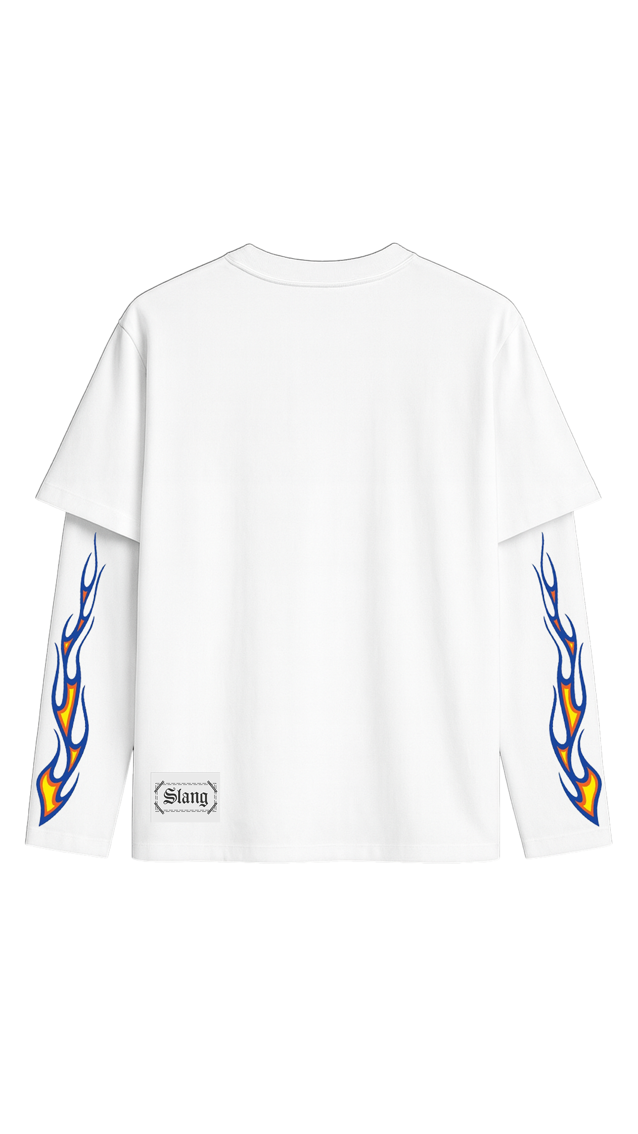 Long Sleeves Flames White
