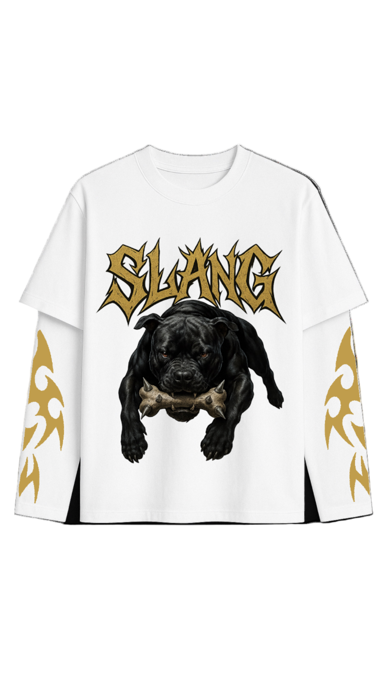 Long Sleeves Bad Dog White
