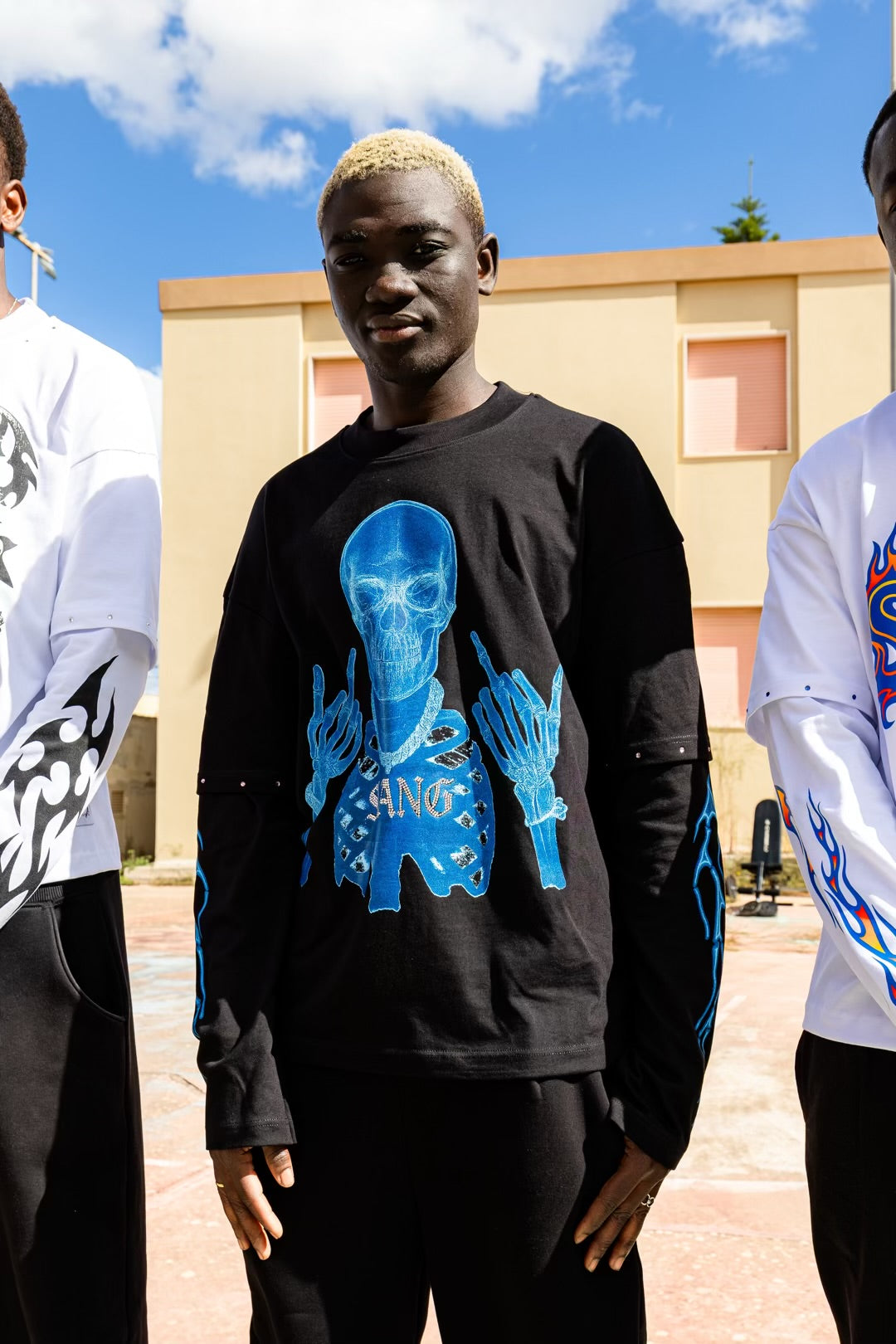 Long Sleeves Skull Black
