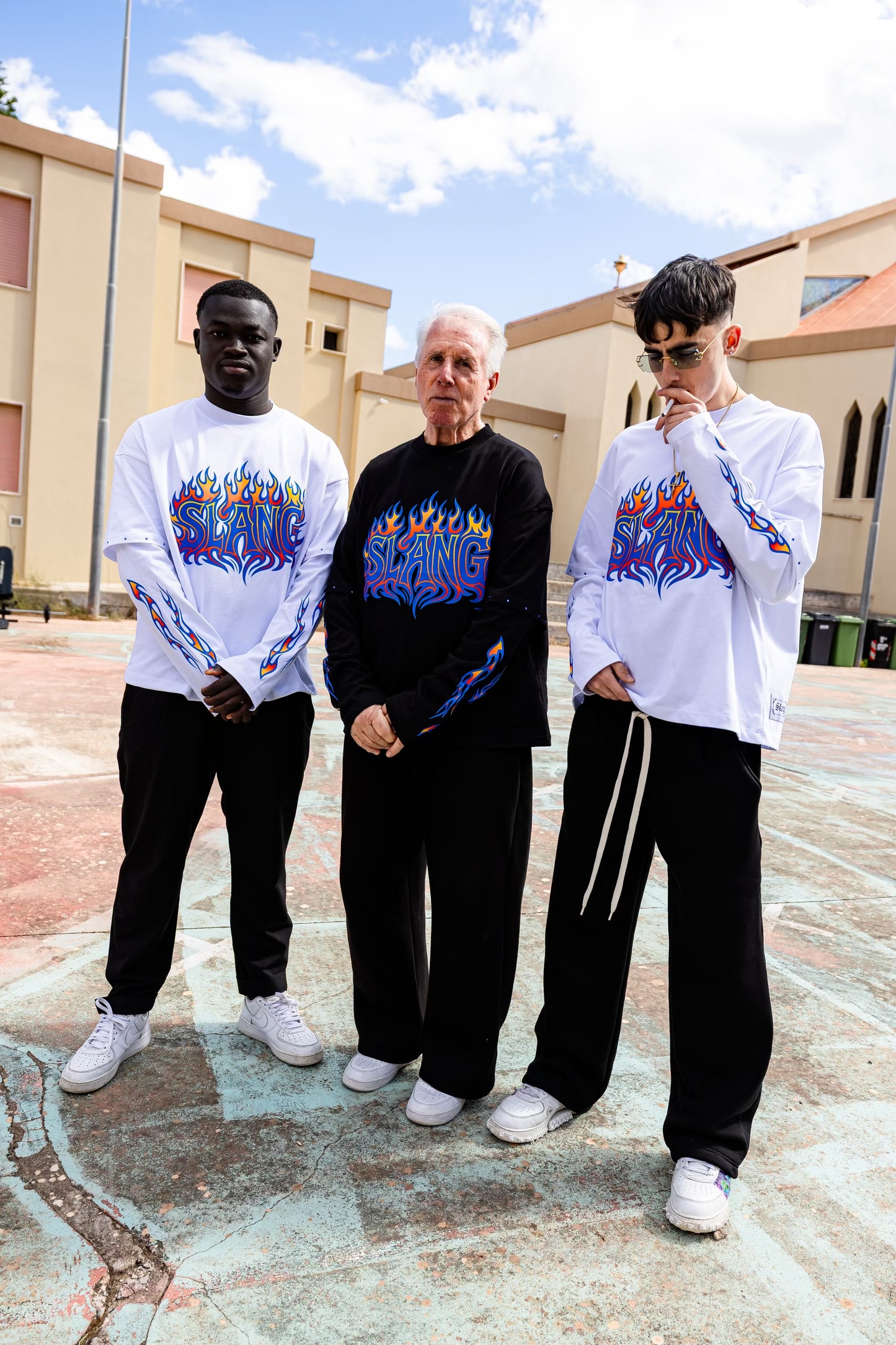 Long Sleeves Flames Black