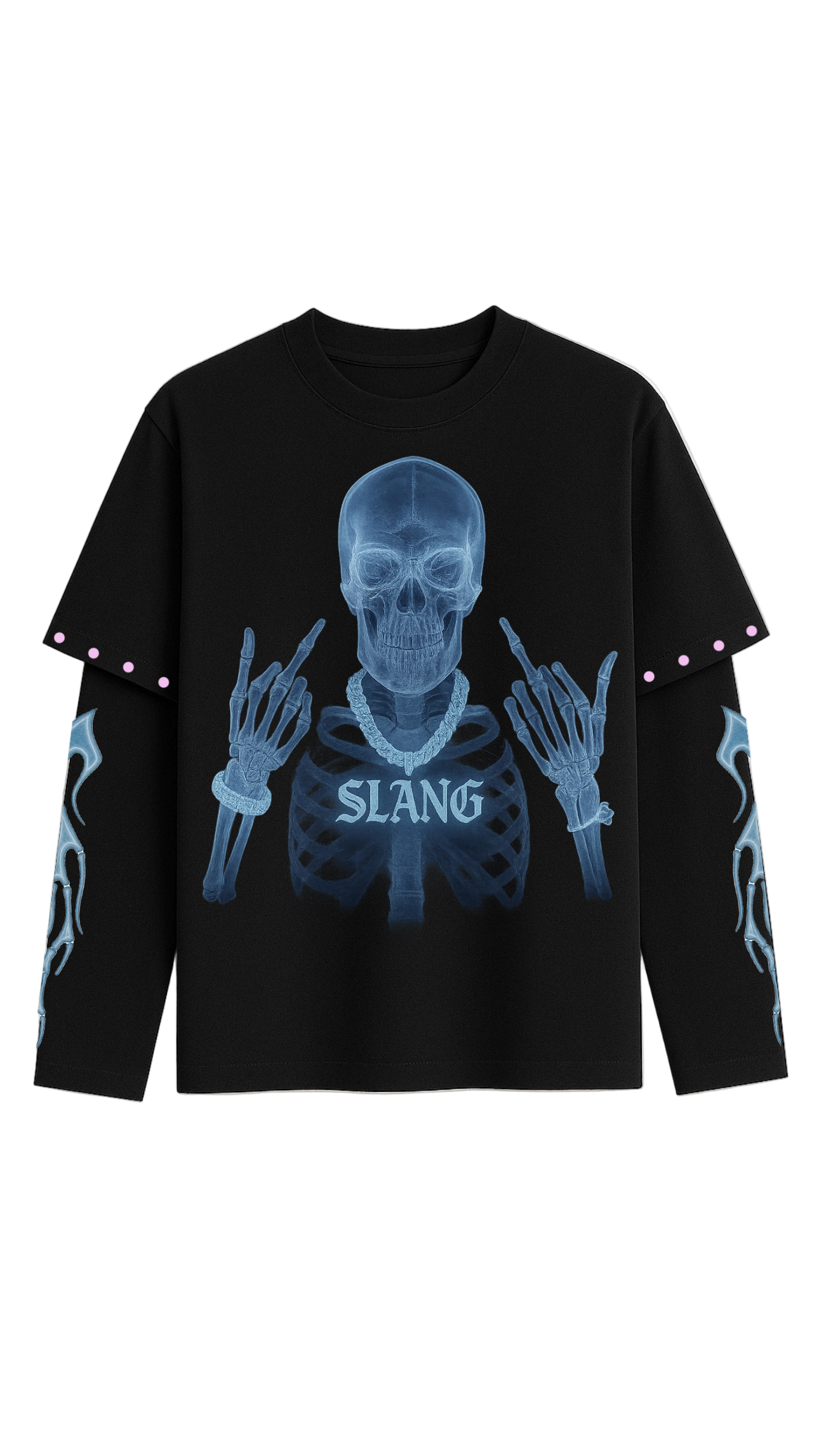 Long Sleeves Skull Black