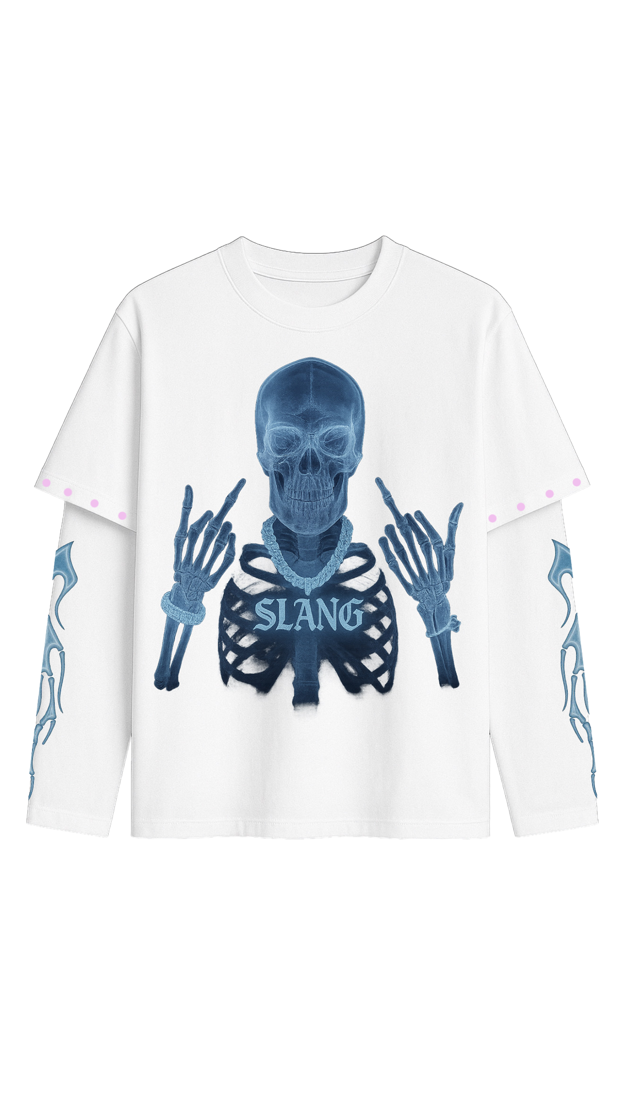 Long Sleeves Skull White