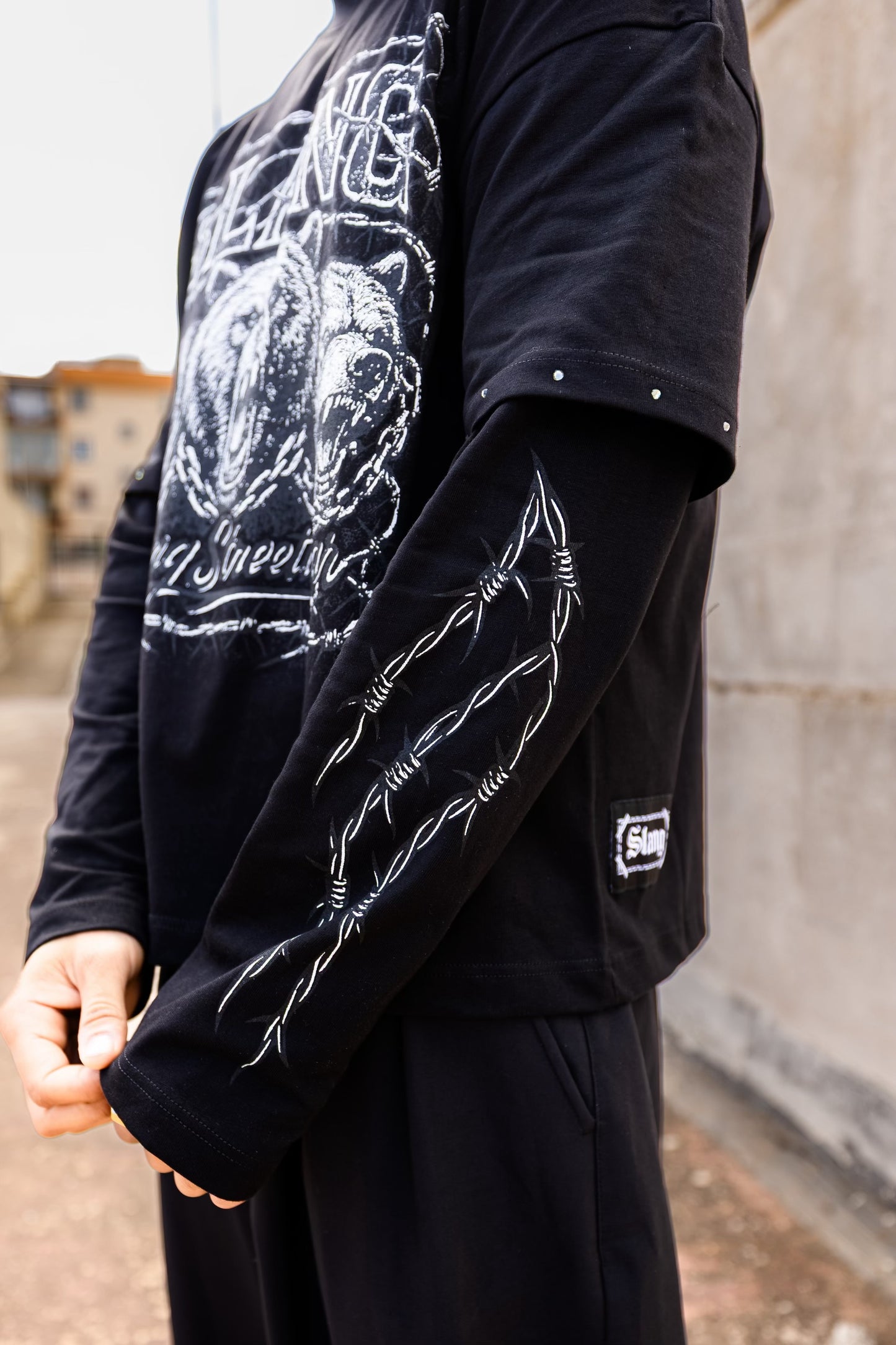 Long Sleeves Spiny Bear Black