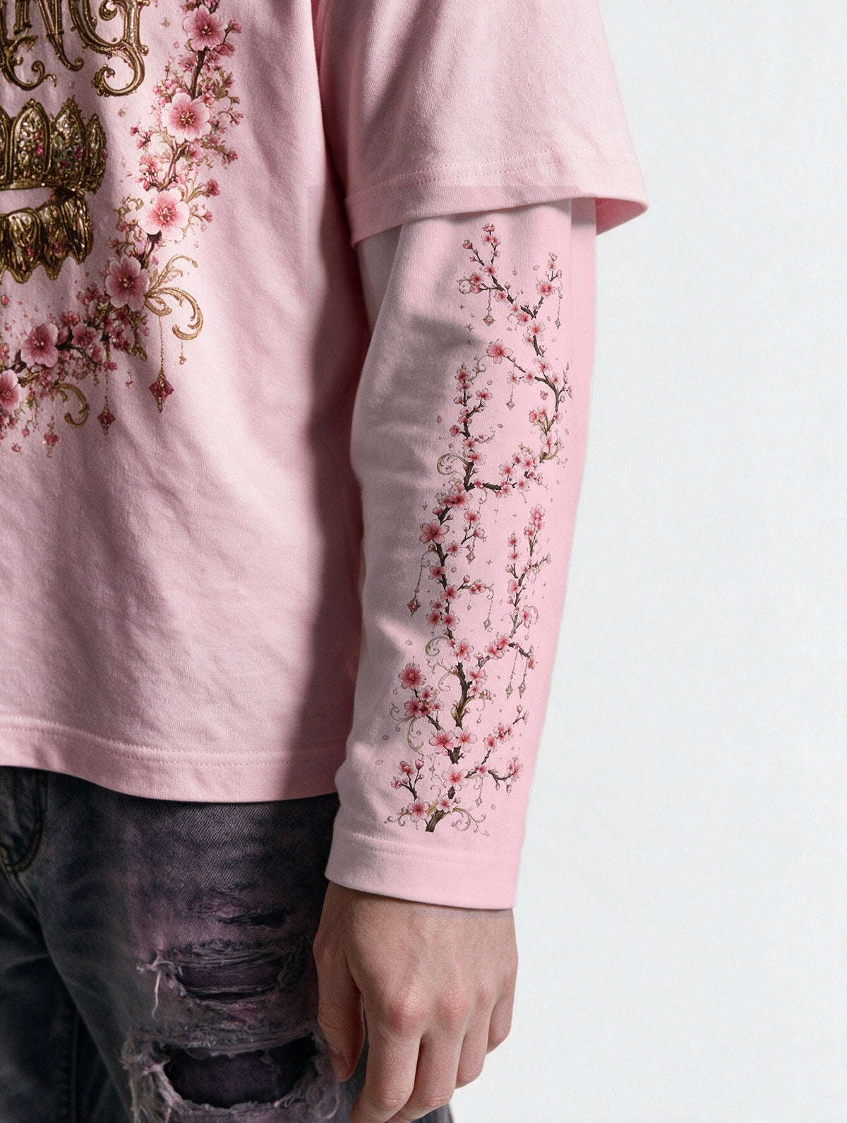 longsleeves "GRILLZ & FLOWERS" light pink