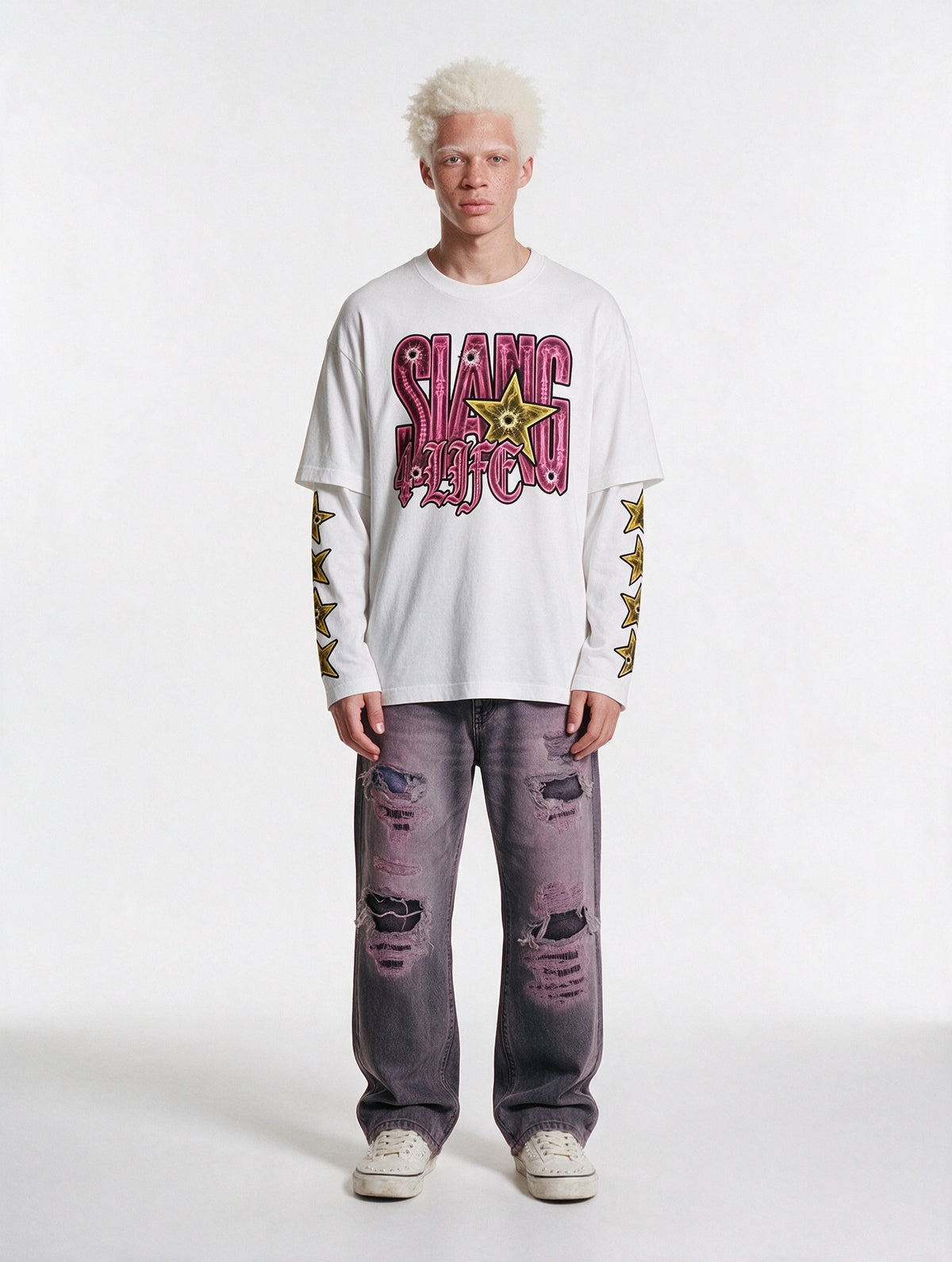 longsleeves “SLANG4LIFE” white