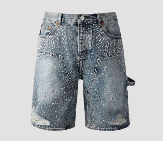 Denim Shorts Carpenter & Rhinestones