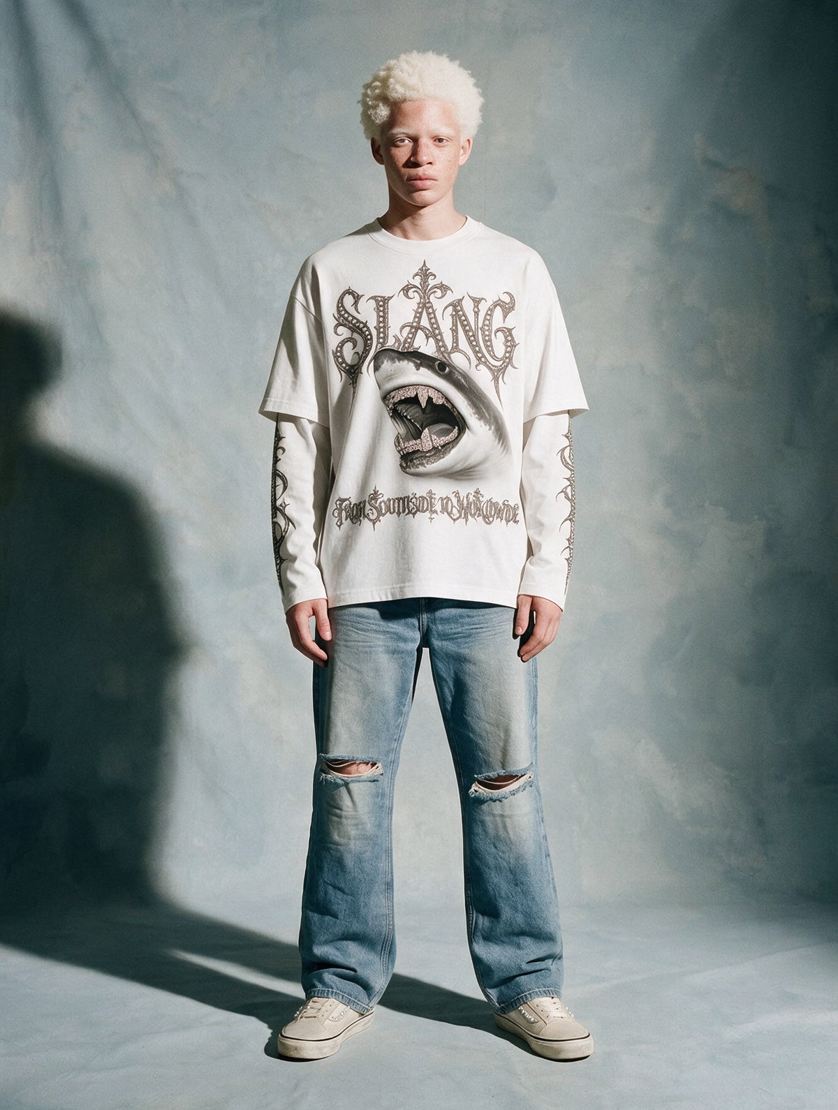 longsleeves "SHARK ON ICE" white