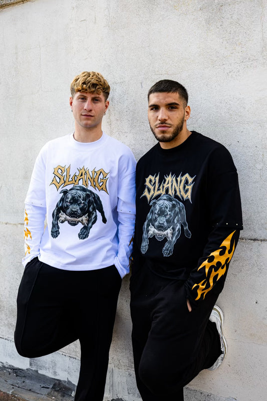Long Sleeves Bad Dog White