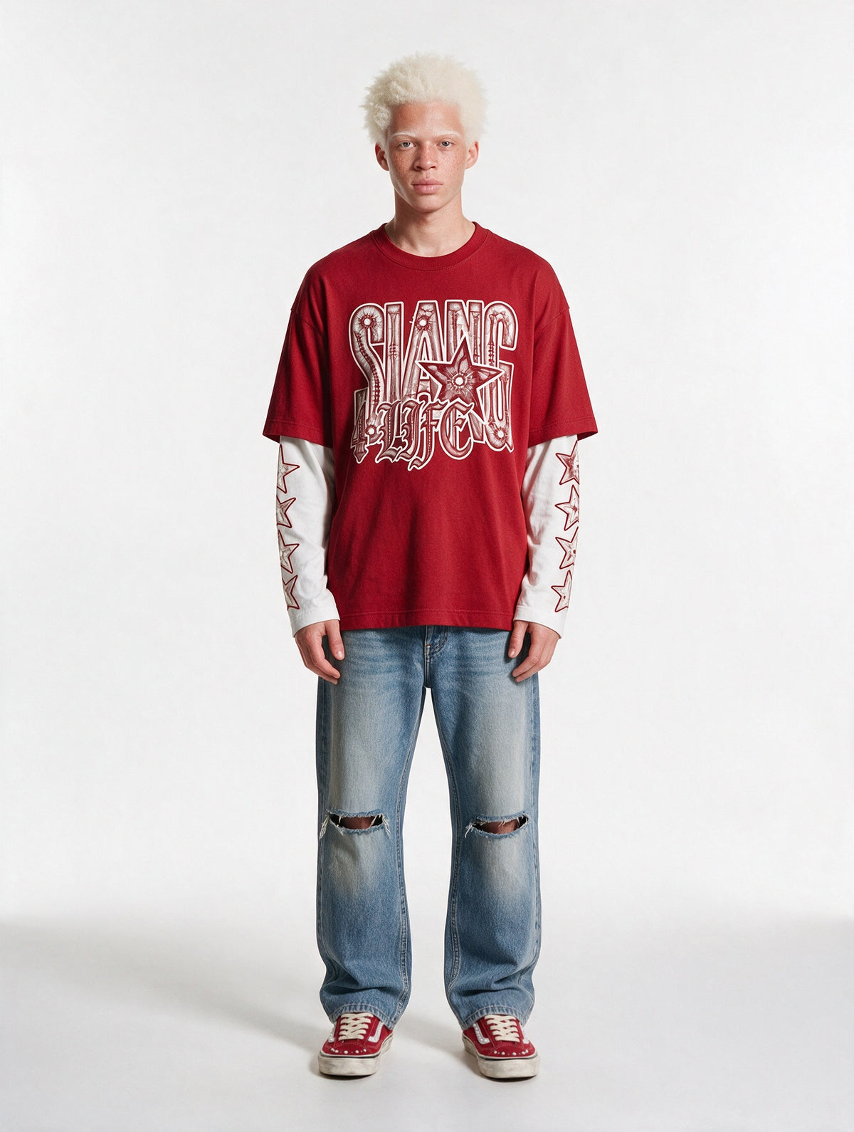 longsleeves “SLANG4LIFE” red